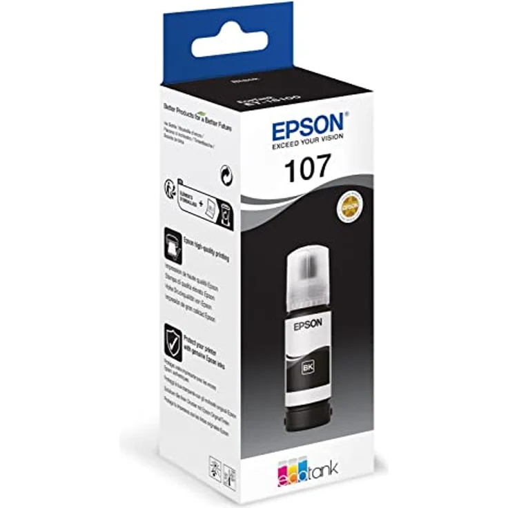 Epson EcoTank 107, Nachfülltinte schwarz, 70 ml - für bis zu 3600 Seiten, kompatibel mit EcoTank ET-18100 – Bild 1