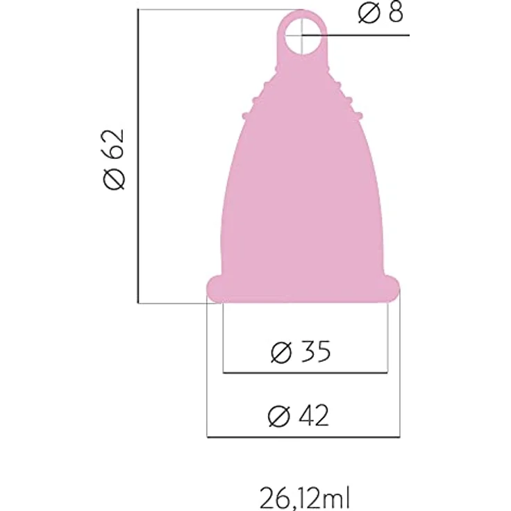 SELENACARE Menstruationstasse Premium - waschbarer Periodencup aus medizinischem Silikon, Größe M (26ml), Rosa – Bild 4