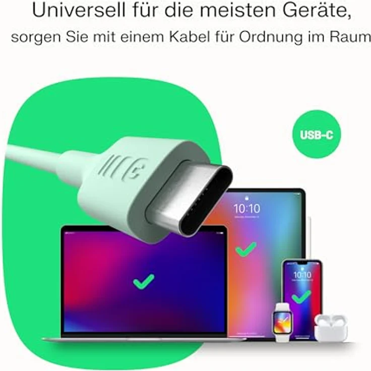 Green Cell PowerFlex USB-C zu USB-C Kabel, 1,2m, PD 100W, 480 Mbit/s, Schwarz – Bild 5