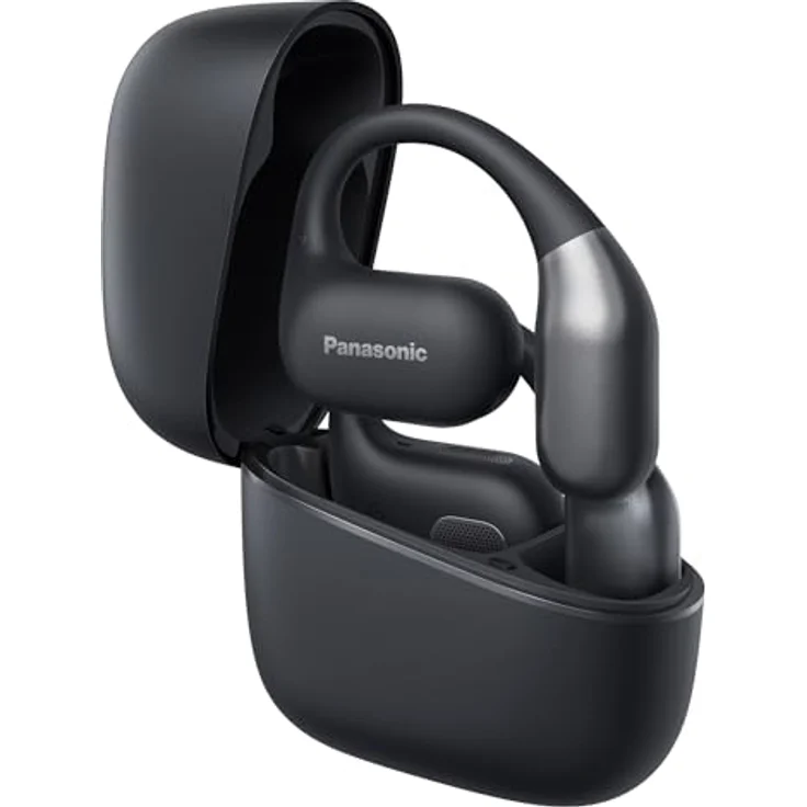Panasonic RB-F10DE-K, Bluetooth Open Ear Kopfhörer mit ANC, 25 h Akkulaufzeit, kabellos, schwarz – Bild 1