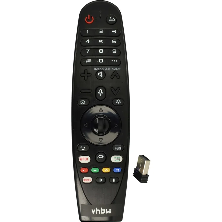 vhbw Ersatz für LG AN-MR19BA Fernbedienung für TV, Video Audio & Konsole, schwarz, mit Netflix- und Prime Video-Taste