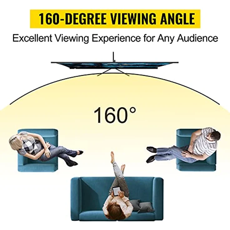 VEVOR 16:9 Beamer Leinwand Stativ 4K HD Rolloleinwand 160 Grad Betrachtungswinkel Projektionsleinwand 244x137cm Präsentationswand 279,4cm Diagonale Stativleinwand für Heimkino Tagungsraum Hochzeiten – Bild 3