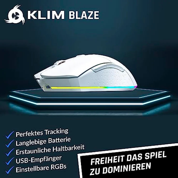 KLIM Blaze Black wireless Gaming-Maus mit DPI-Anpassung (Funk, ergonomisch, wiederaufladbar) – Bild 2