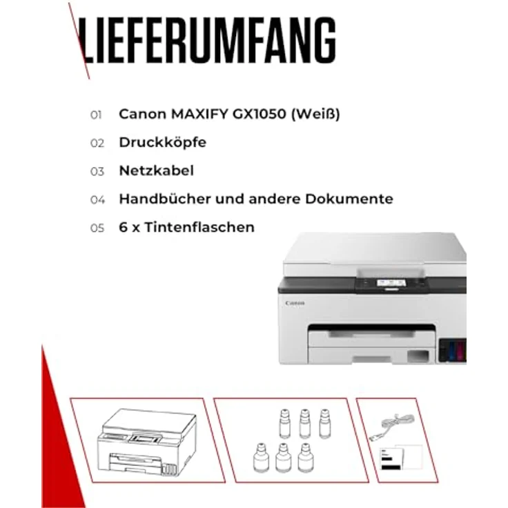 Canon Maxify GX1050, Multifunktionsdrucker mit MegaTank, A4, Tintenstrahl, Drucker, Scanner, Kopierer – Bild 7