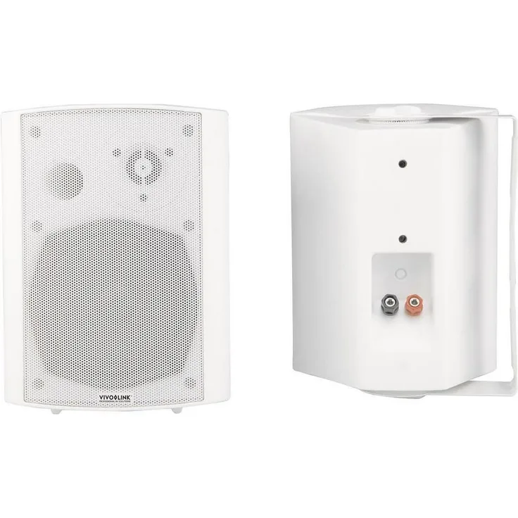 Vivolink VLSP65AW, Aktives PA Lautsprecher Set, 30 W, professioneller Stereo-Klang, Weiß