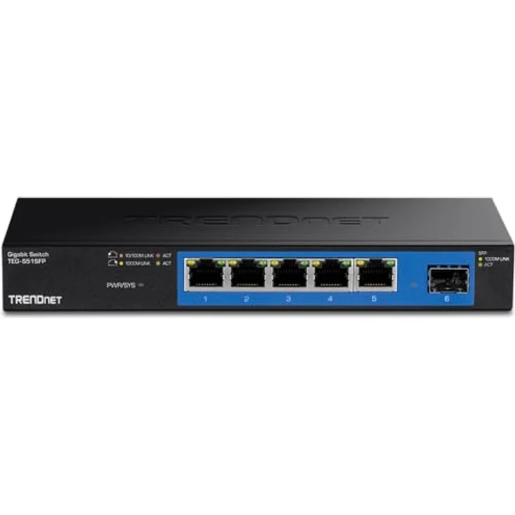 TRENDnet 4-Port Gigabit Switch mit SFP-Slot, 10 Gbps Schaltkapazität, Lüfterloses Design, Metall Gehäuse, Magnetische Befestigung, TEG-S51SFP – Bild 7