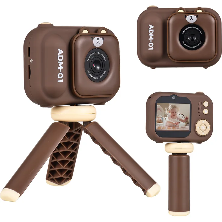 Lixada 1080P Kinder-Digitalkamera Mini-Videokamera mit 48 MP, 2,4-Zoll-IPS-Bildschirm, Dual Lens, inkl. 32 GB Speicherkarte & Desktop-Stativ