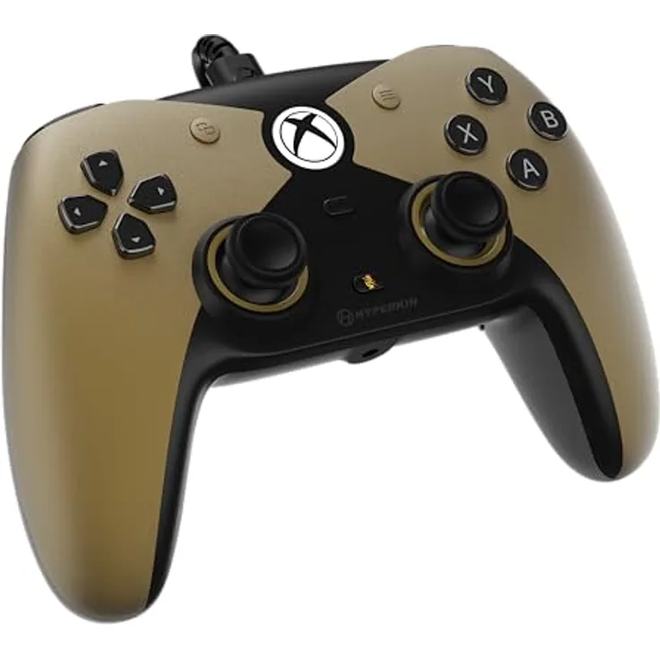 Hyperkin Controller Competitor, professioneller Gaming Controller für Xbox und PC, Gold-Schwarz, driftfreie Joysticks, programmierbare Tasten