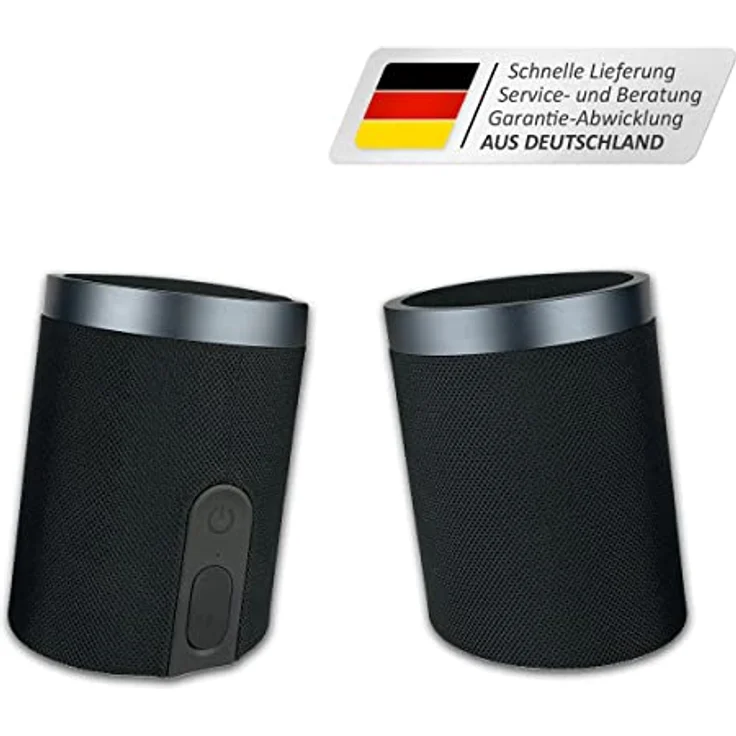 Fontastic „Pisa“ 2-in-1 Bluetooth Lautsprecher-Boxen, Mobile Musik-Box mit Mikrofon, IPX6 Portable Speaker bis zu 13h kabellos Musik hören, Tragbare Sound-Box Schwarz - Preisvergleich – Bild 2
