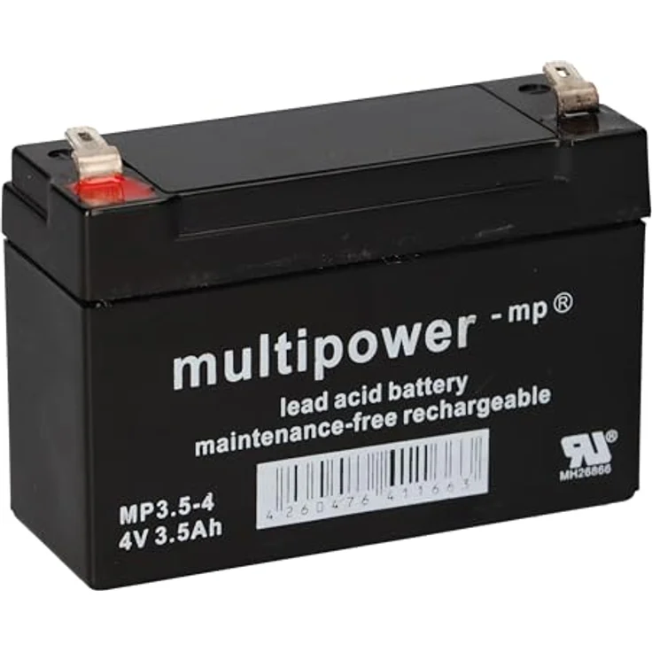 Akkuman.de Multipower Blei-Akku MP3,5-4 Pb 4V 3,5Ah Faston 4,8mm, Zuverlässige Energieversorgung für Sicherheitssysteme, medizinische Geräte und Notstromversorgung – Bild 1