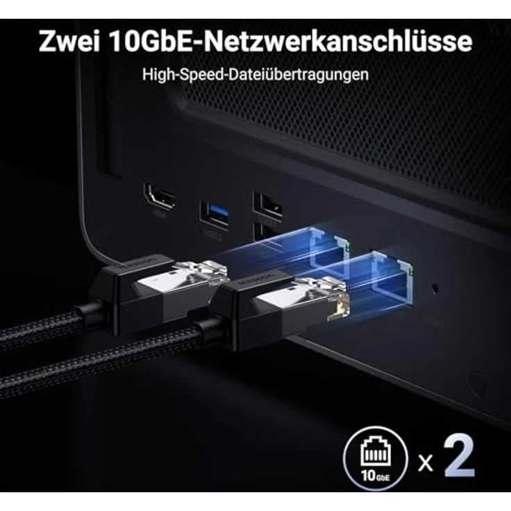 UGREEN NASync DXP8800 Plus 8-Bay Desktop NAS, Intel i5 1235u 10-Core CPU, 8GB DDR5 RAM, 128G SSD, 2 * 10GbE, 2*M.2 NVMe Steckplätze, 8K HDMI, 2*TBT4, Network Attached Storage (Diskless) – Bild 4