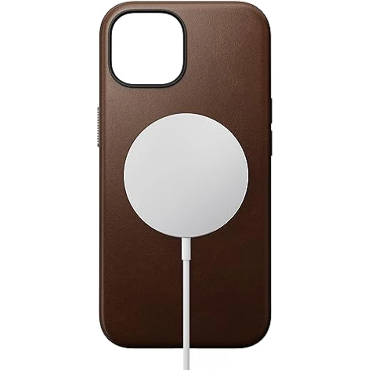 NOMAD Modern Leather Case | für iPhone 15 | Schutzhülle aus Polycarbonat und hochwertigem Echtleder | MagSafe-kompatibel | Brown – Bild 2