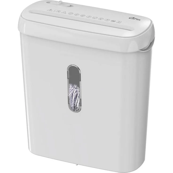 Media-Tech SHREDDER WHITE MT223, Aktenvernichter mit Sicherheitsstufe P-4, 90 Blatt Kapazität, leiser Betrieb, Touch-Steuerung, weiß