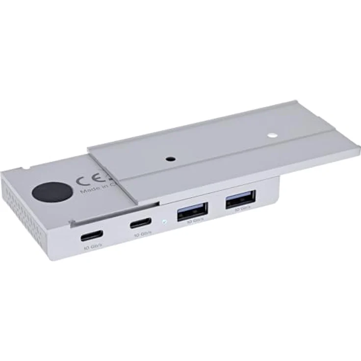 InLine 4-Port Magnetic USB Hub, 2X USB-C & 2X USB-A, USB 3.2 Gen.2 bis zu 10 Gb/s, magnetisch oder verschraubbar, Aluminiumgehäuse, Modell 35395M – Bild 2