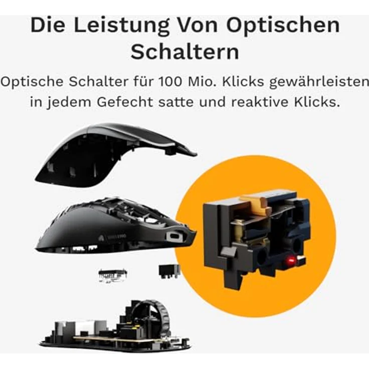 Glorious Series 2 PRO Wireless Gaming Maus, kabellose Gaming-Maus für Rechtshänder, 55 g leicht, 26.000 DPI, 80 Std. Batterielaufzeit, weiß – Bild 5