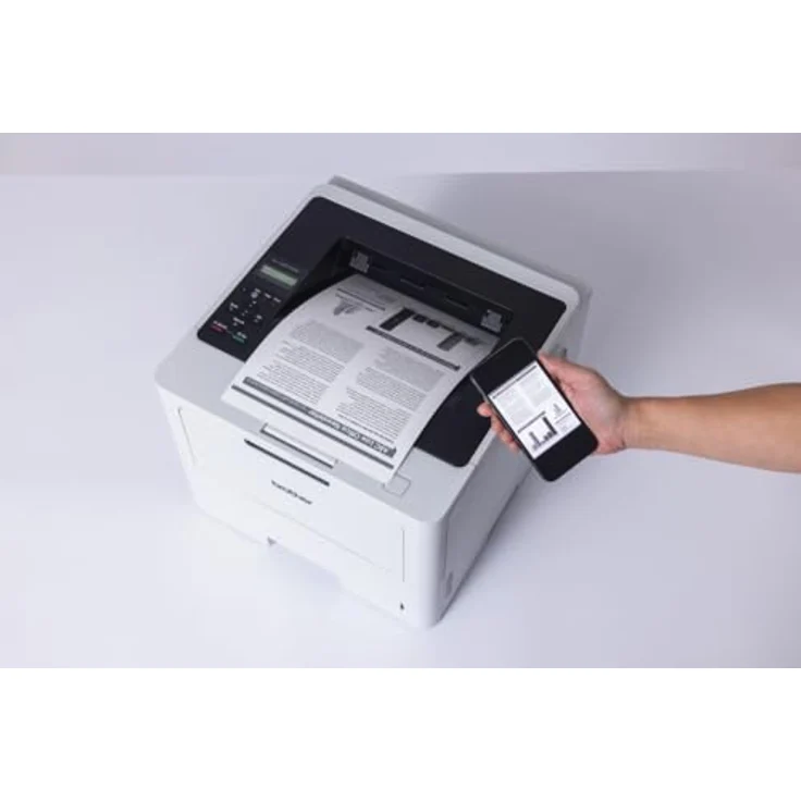 Brother HL-L6210DW Laserdrucker schwarz weiß (A4, 50 Seiten/Min., 1.200x1.200 DPI, LAN, WLAN, Duplex, 520 Blatt Papierkassette) weiß/grau – Bild 3