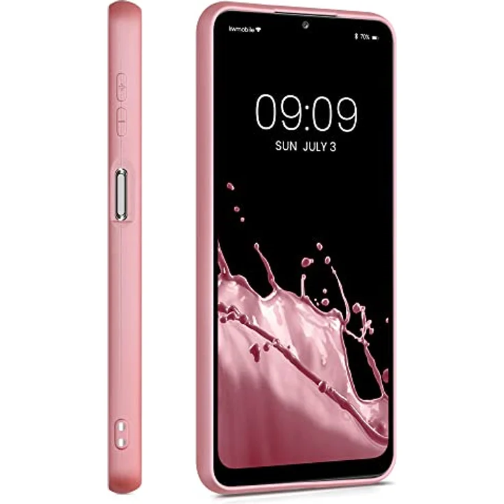 kwmobile Handyhülle für Samsung Galaxy A32 5G, Silikon Case mit metallischem Schimmer in Metallic Rosegold, flexibles und rutschfestes Schutzcover – Bild 5