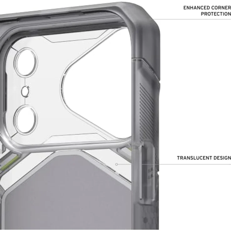 Urban Armor Gear Monarch Pro MagSafe Bumper für Apple iPhone 18 Pro, grau, 5-lagiger Schutz, stossfest und robust mit Karbonfasern – Bild 7