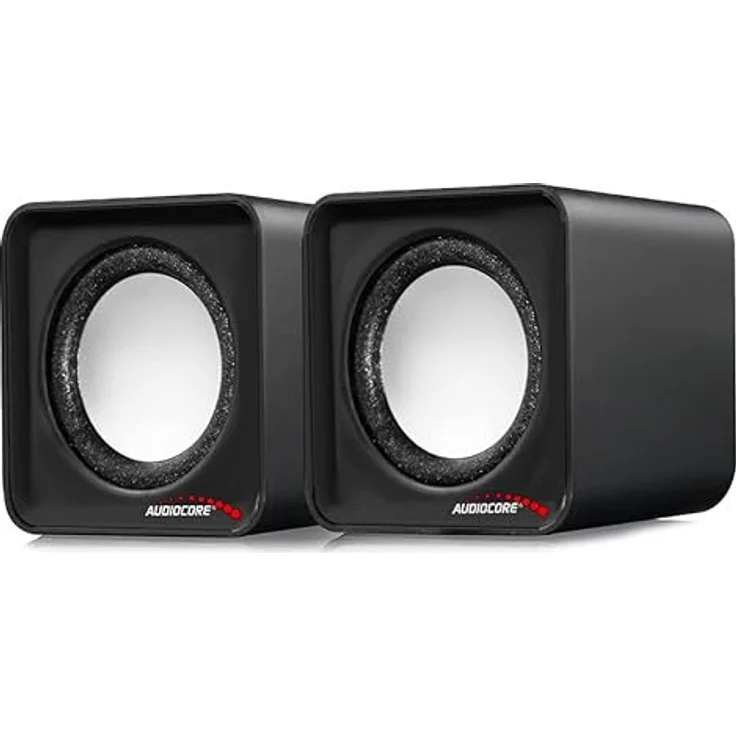 Audiocore AC870 Kompakt Stereo-Lautsprecher 2.0 PC 2x3 Watt RMS Schwarz – Bild 6