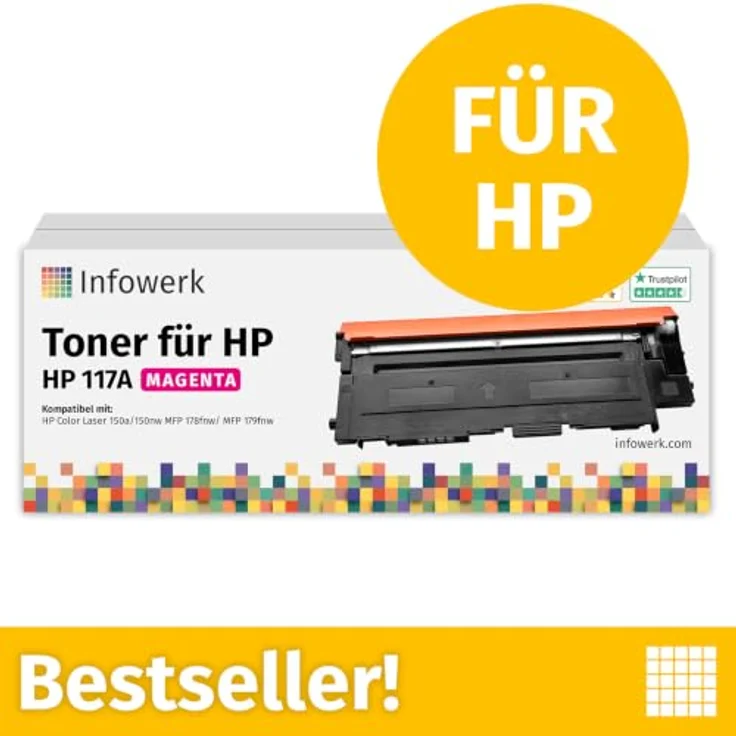 Infowerk Toner 117A Magenta, 10-Stück Set für HP Color Laser 150 und MFP 178/179, Seitenleistung bis 1.000 Seiten – Bild 2