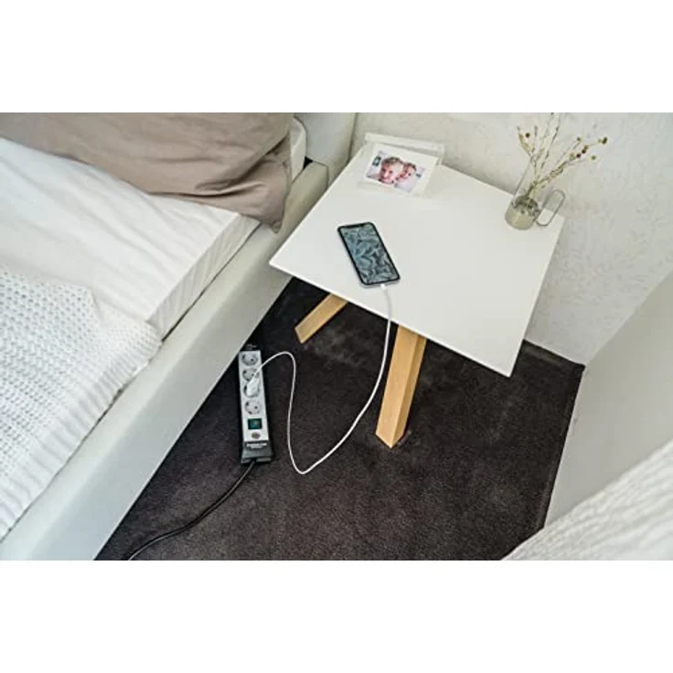 Brennenstuhl Premium-Line, Steckdosenleiste 4-fach (Steckerleiste mit Schalter und 5m Kabel - 45° Anordnung der Steckdosen, Made in Germany) schwarz-grau – Bild 6