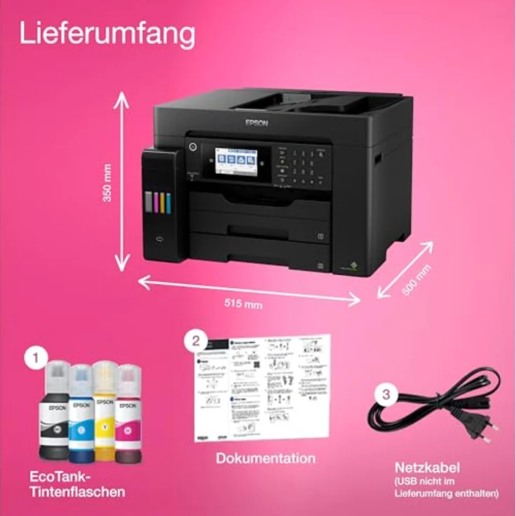 Epson EcoTank ET-16655 Tintenstrahl-Multifunktionsdrucker A3 4800 x 1200 DPI 32 ppm Wi-Fi, schwarz – Bild 7