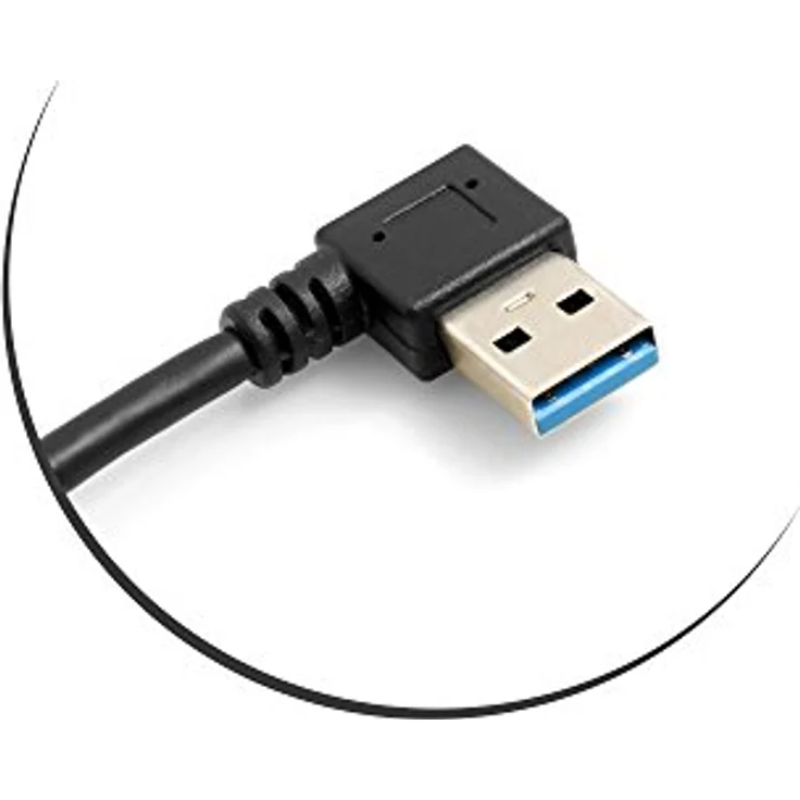 System-S Micro USB 3.0 auf USB A 3.0 Kurzes Kabel gewinkelt Winkelstecker 90 Grad 26 cm – Bild 4