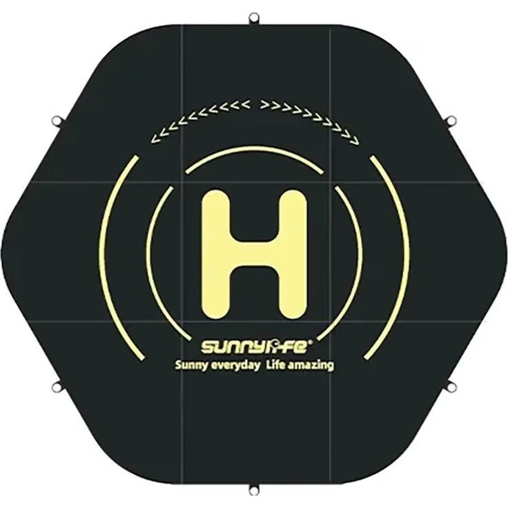 Sunnylife Landing Pad TJP10, Drohnen Landegestell 110 cm hexagon, doppelseitig, wasserdicht, inklusive Tragetasche und 6 Stabilisierungsnadeln