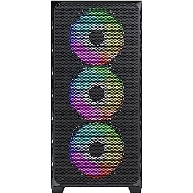 Montech AIR 903 MAX, E-ATX Mid Tower-Gehäuse, hoher Luftstrom, 3 x 140 mm ARGB PWM & 1 x 140 mm PWM-Lüfter vorinstalliert, Seitenteil aus gehärtetem Glas, Mesh-Front, Typ-C, Weiß (AIR 903 MAX ARGB – Bild 3