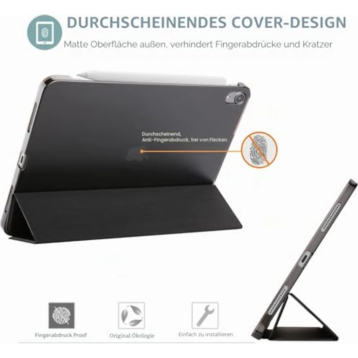 ProCase Hülle für iPad Air 11 Zoll (M4/M3/M2) & 10,9 Zoll (4./5. Gen) - Schwarz, mit automatischem Sleep/Wake und Apple Pencil Unterstützung – Bild 4