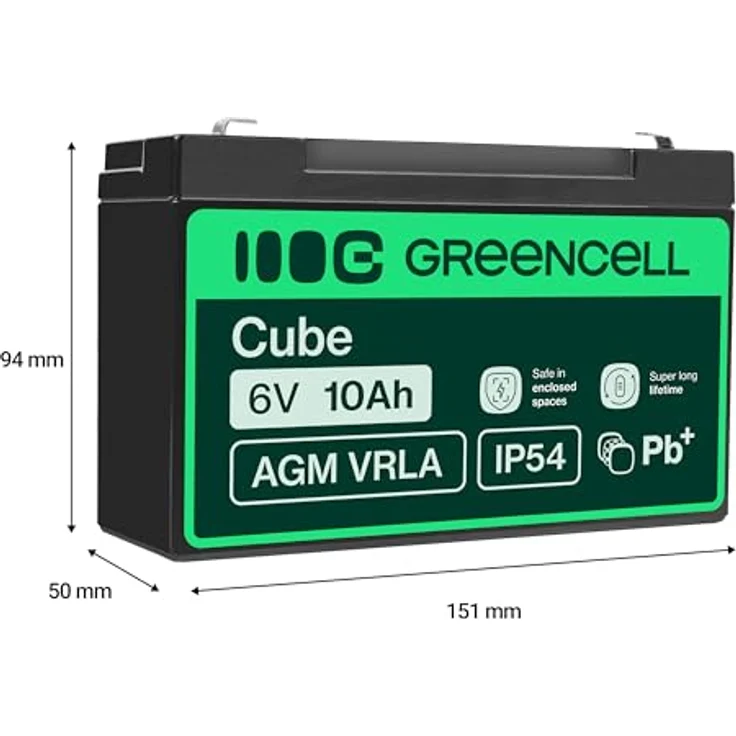 Green Cell USV-Akku, 10 Ah, Sealed Lead Acid, Schwarz – Bild 2