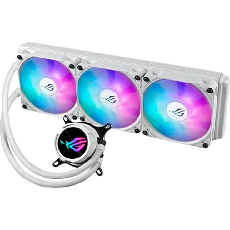 ASUS ROG STRIX LC III 360 ARGB All-in-One Flüssig-CPU-Wasserkühlung weiß (drei adressierbare ROG ARGB-Lüfter, Anti-Vibrations-Gummi, kompatibel mit Intel LGA 1700, 1200, 115X, AMD AM5, AM4) – Bild 2