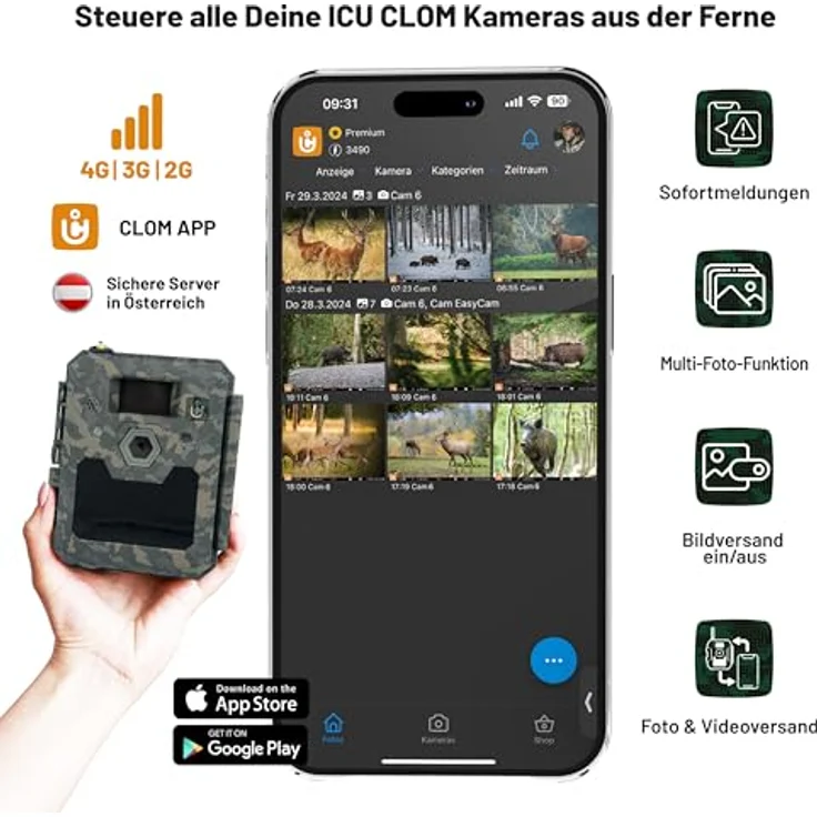 ICUserver ICU CLOM Cam 6, Wildkamera mit Full-HD-Nachtsicht, 30 % verbesserter Konnektivität und SMS-Befehlen – Bild 3