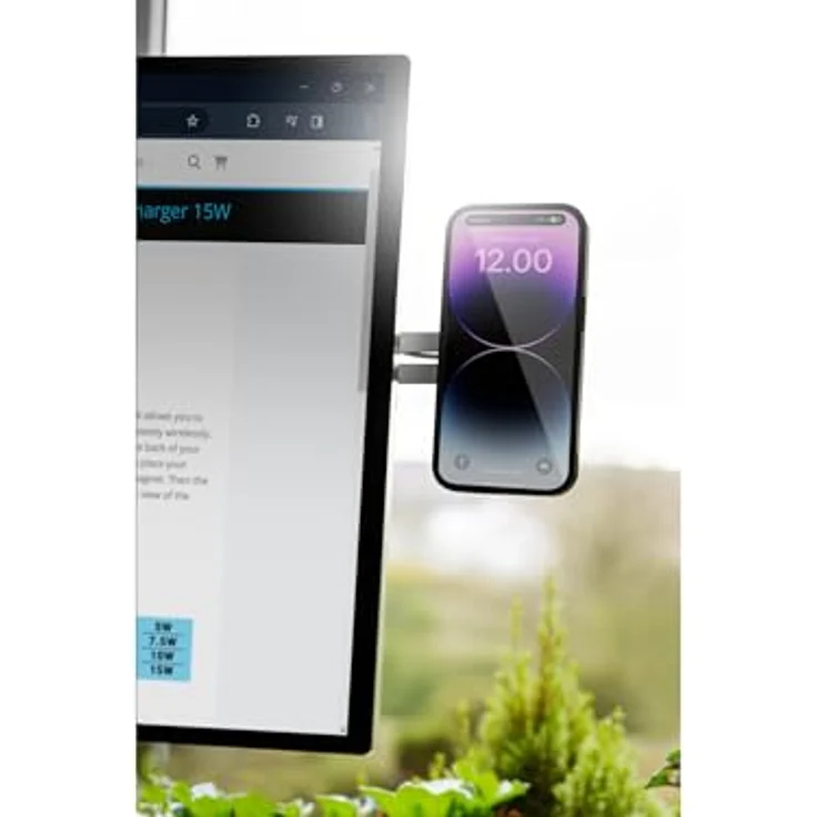 Sandberg ScreenMount Magnet Charger 15W, Wireless Charger für Smartphones, grau – Bild 5