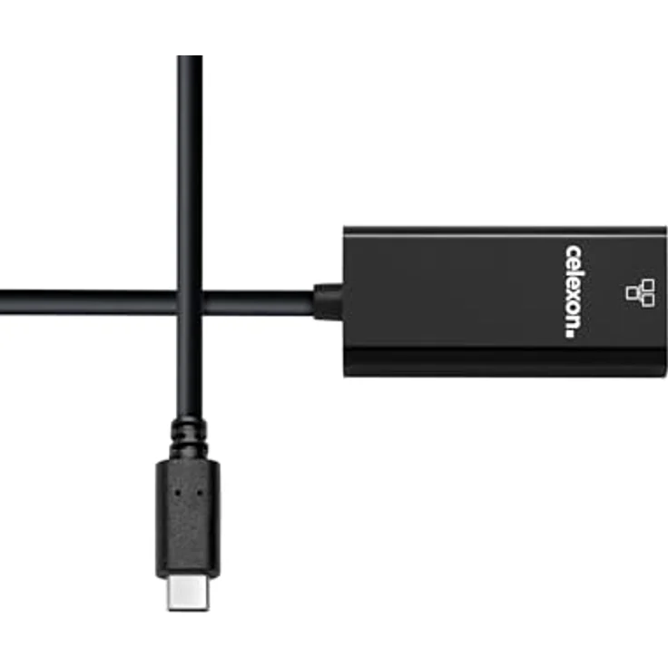 celexon USB-C auf Ethernet M/F Adapter, 1 Gbps Übertragung, schwarz, 3-fach geschirmt, vergoldete Kontakte – Bild 2