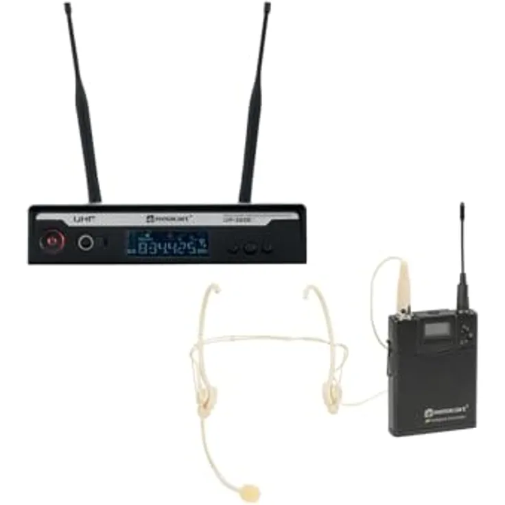 Eurolite RELACART Set UR-222S, Bodypack mit HM-600S Headset, kabelloses Mikrofon-System