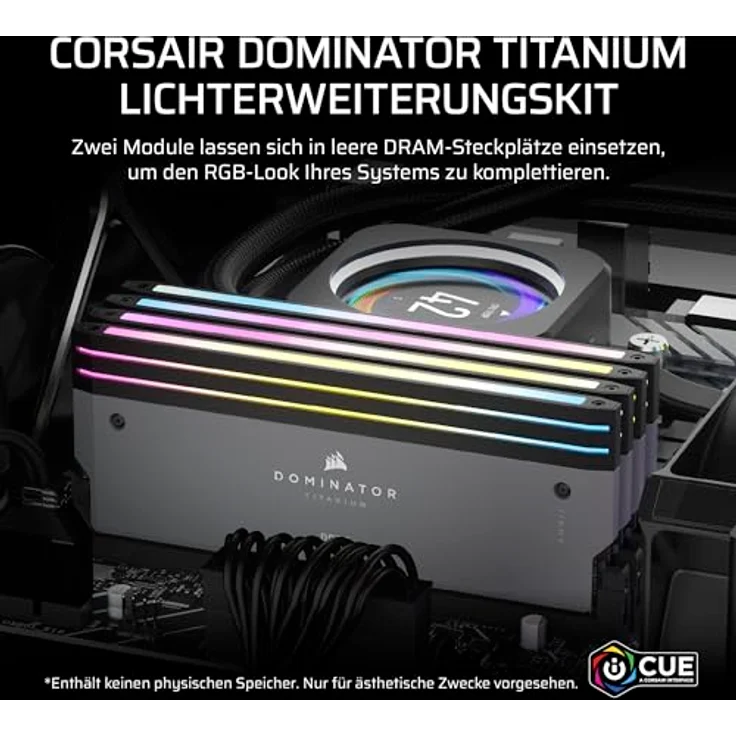 CORSAIR Dominator Titanium DDR5 RGB Lichtverstärkungs-Kit – 2X Module – 0GB RAM – CORSAIR iCUE-Kompatibel – Grau – Bild 2