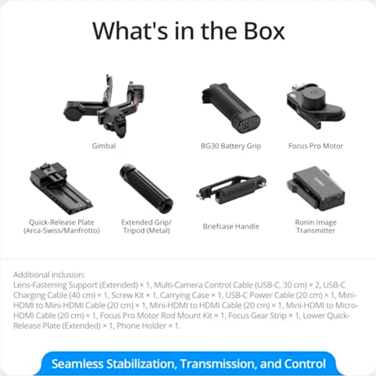 DJI RS 4 Pro Combo, 3-Achsen Gimbal-Stabilisator für DSLR- und Kinokameras Canon/Sony/Panasonic/Nikon/Fujifilm, Native vertikale Aufnahme, 4,5 kg Nutzlast, mit Videosender und Focus Pro Motor – Bild 5