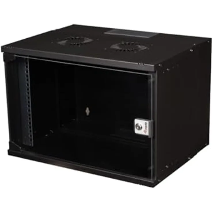 Equip Wandgehäuse 19" 07U 540x400mm schwarz - 07U-Gehäuse mit gehärteter Glasfronttür