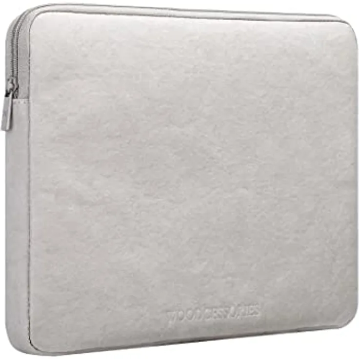 Woodcessories - Nachhaltige Laptoptasche kompatibel mit MacBook 15-16 Zoll Hülle Grau - aus Papier