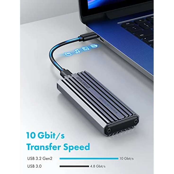 GrauGear externes Gehäuse M.2NVMe SSD PCIe3.0 10Gbit retail - Gehäuse – Bild 3