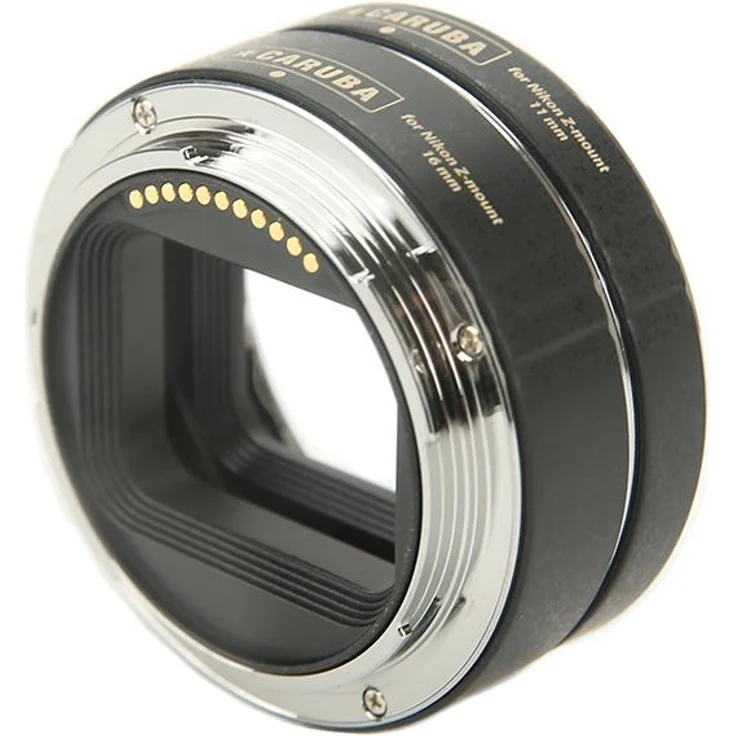 Caruba Extension Tube Set, Chrom (Typ II) für Nikon Z Mount Kameras, 3 Verlängerungsrohre (12 mm, 20 mm, 36 mm) für die Makrofotografie