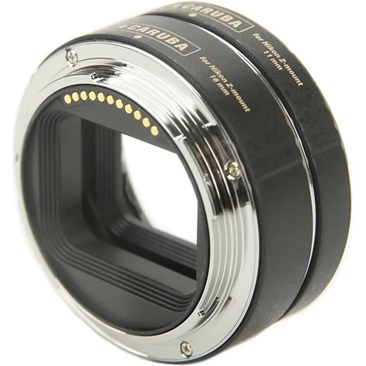 Caruba Extension Tube Set, Chrom (Typ II) für Nikon Z Mount Kameras, 3 Verlängerungsrohre (12 mm, 20 mm, 36 mm) für die Makrofotografie