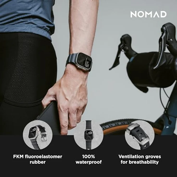 NOMAD Rocky Point Band für Apple Watch 42/44/45/49 mm, leistungsstarkes und wasserfestes Uhrenarmband, Storm – Bild 2