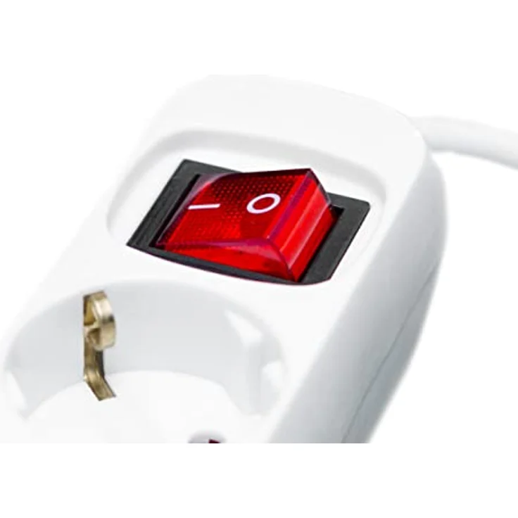 Meister Steckdosenleiste 3-fach - 3 Stück - Extraflacher Stecker - 2 m Kabel - weiß - IP20 Innenbereich - Beleuchteter Schalter / Mehrfachsteckdose / Steckerleiste mit Flachstecker / 7430460 – Bild 4