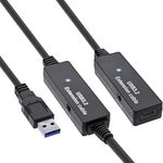 InLine® USB 3.2 Gen.1 Aktiv-Verlängerung, USB-A Stecker an USB-C Buchse, 10m, schwarz, 5 Gb/s Datenrate