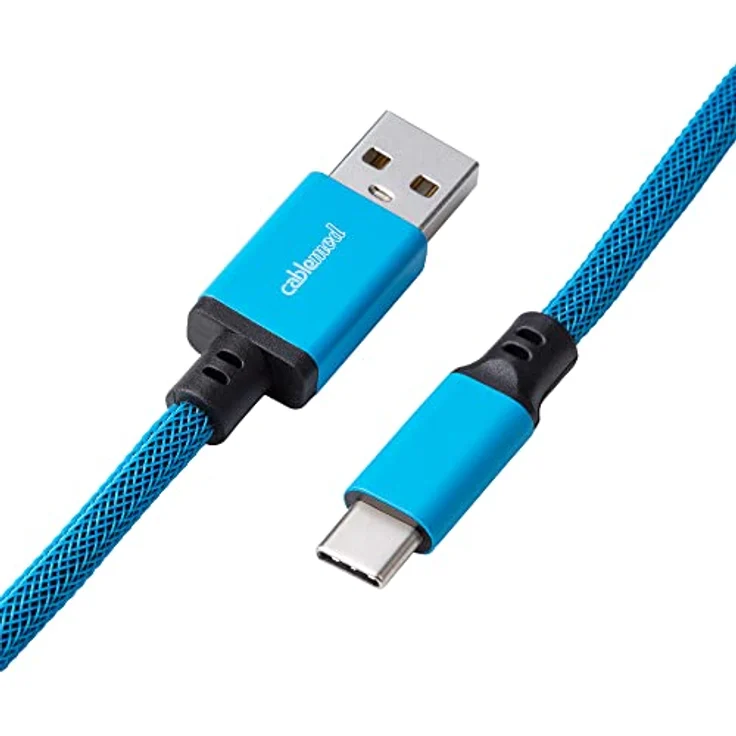 CableMod Classic Coiled Keyboard Cable - Spiralkabel für Tastatur USB C auf USB Typ A - Gaming Tastaturkabel 1,5m Lange - Hohe Lebensdauer - Blau – Bild 3