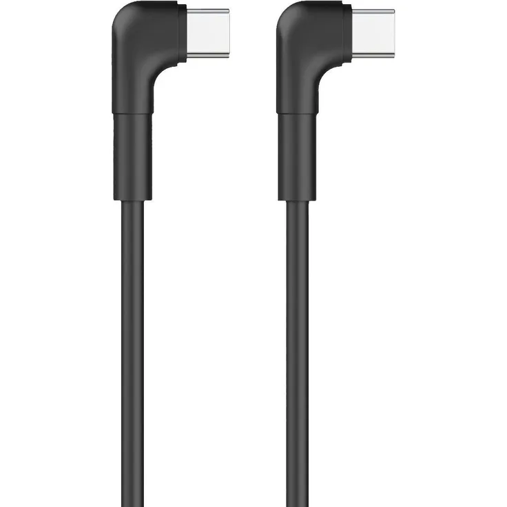 Maxlife MXUC 09 USB C auf USB C Winkelkabel, 1 m, 60W, ergonomische Nutzung, Schwarz