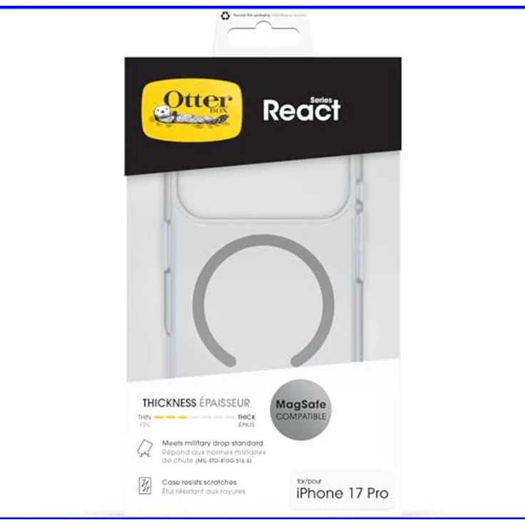 OtterBox React Series MagSafe Hülle für iPhone 17 Pro, stoßfest, sturzsicher, ultraschlank, transparent, getestet nach Militärstandard – Bild 5
