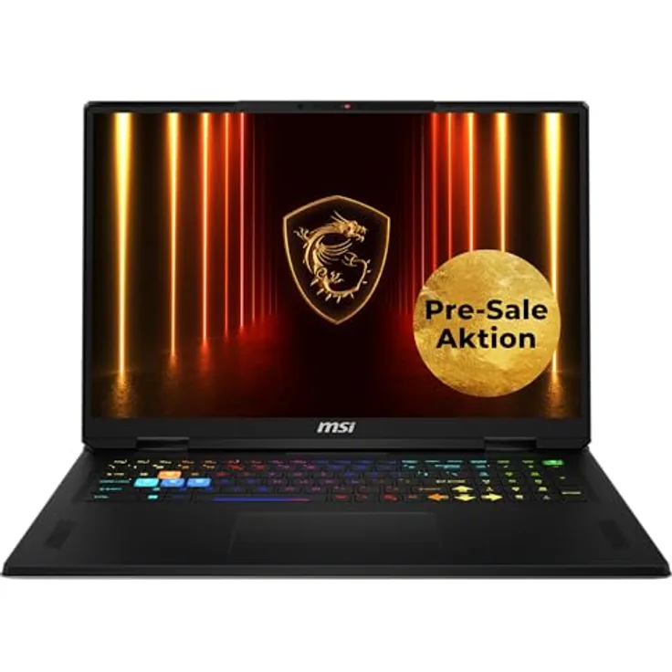 MSI Vector A18 HX Gaming-Laptop, 18" QHD+ 240 Hz Display, AMD Ryzen 9 9955HX, NVIDIA GeForce RTX 5070 Ti, 32 GB DDR5, 1 TB SSD, Windows 11 Home, QWERTZ Tastatur, A9WHG-081